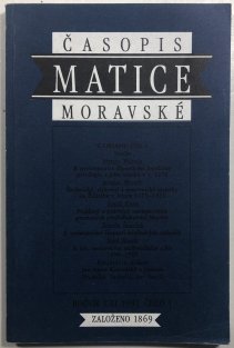 Časopis Matice moravské - ročník CX1  číslo 1