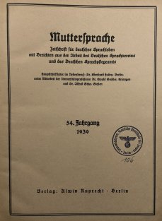 Muttersprache 1939