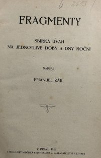 Fragmenty - sbírka úvah na jednotlivé doby a dny roční díl 1