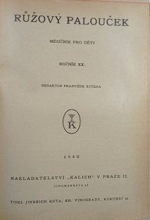 Růžový palouček ročník XIX. čísel 10, ročník XX. čísel 10