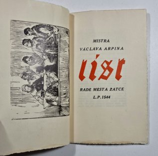 Mistra Václava Arpina list radě města Žatce L.P. 1544