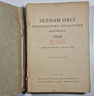 Seznam obcí Československé socialistické republiky 1960