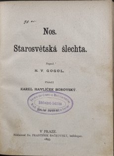 Význam a užitek odborného spolčování / Nos. Starosvětská šlechta