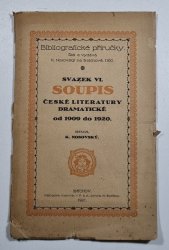 Soupis české literatury dramatické od 1909 do 1920 - 