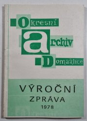 Okresní archiv Domažlice - výroční zpráva za rok 1978 - 