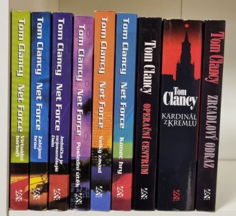 9x Tom Clancy (brož)- Virtuální barbaři, Zabíjení hrou, Jednička je nejosamělejší číslo, Poslední útěk, Velký závod, Konec hry, Operační centrum, Kardinál z Kremlu, Operační centrum - Zrcadlový odraz