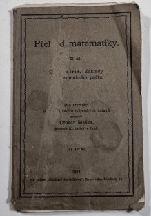 Přehled matematiky II. - Geometrie. Základy infinitesimálního počtu