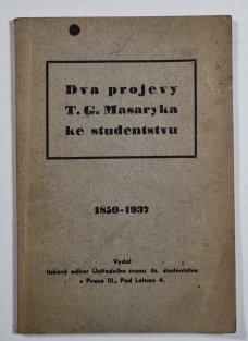 Dva projevy T.G. Masaryka ke studenstvu