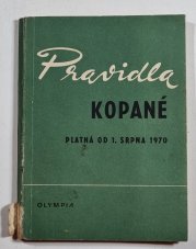 Pravidla kopané - Platná od 1. srpna 1970