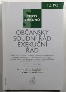 Občanský soudní řád, exekuční řád  TZ 192