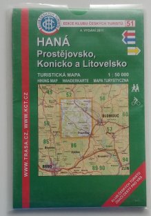 mapa - KČT 51 - Haná - Prostějovsko, Konicko a Litovelsko