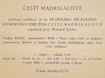 Čeští madrigalisté - 30let