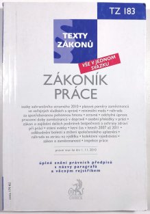 Zákoník práce, právní stav ke dni 1.11.2010 - TZ 183