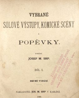 Vybrané sólové výstupy, komické scény a popěvky I.